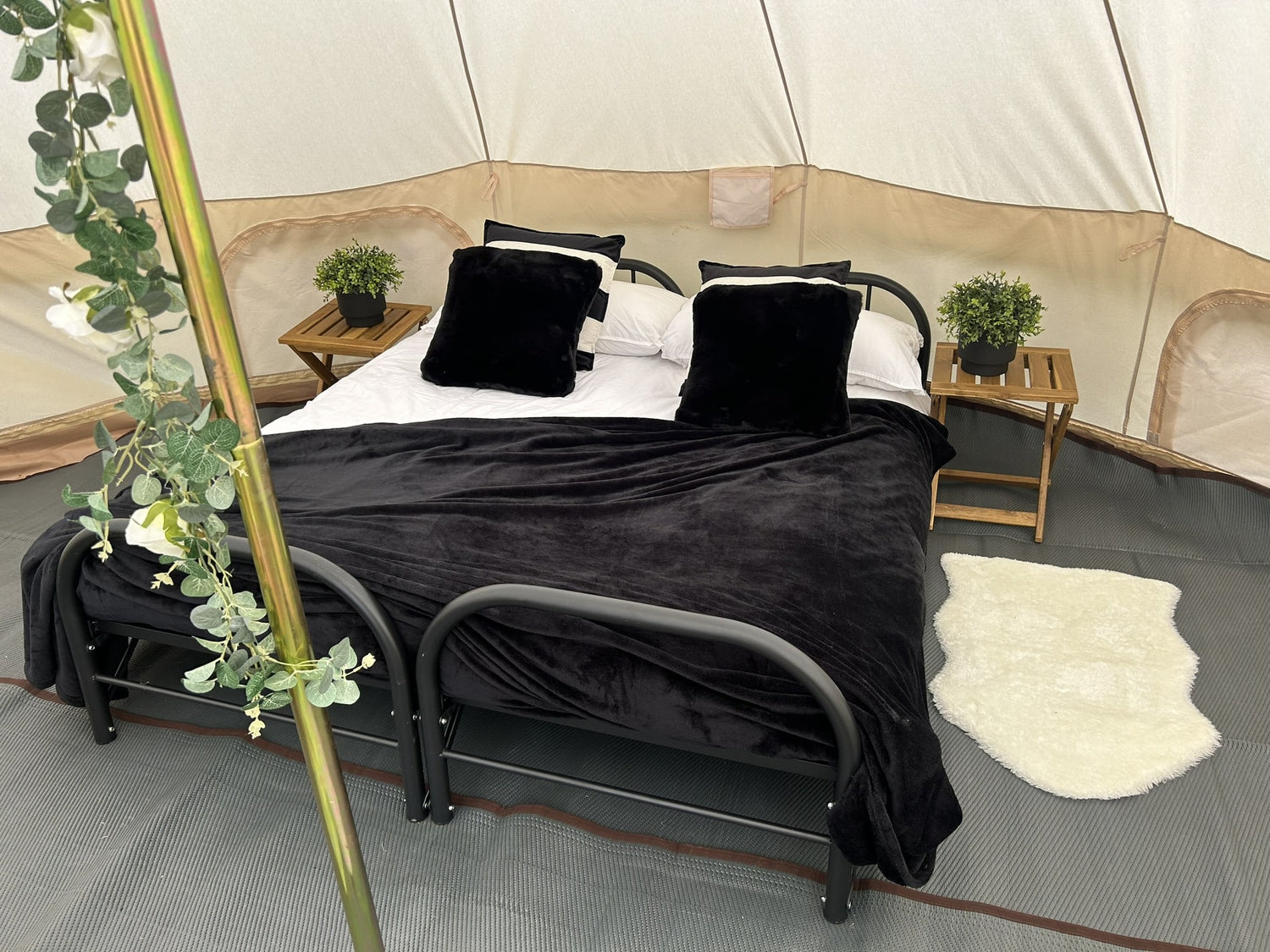 Ultra-Comfort Camping Bed: Lightweight Foldable Frame with Luxury Mattress &amp; Memory Foam Topper - [Bell Tents]