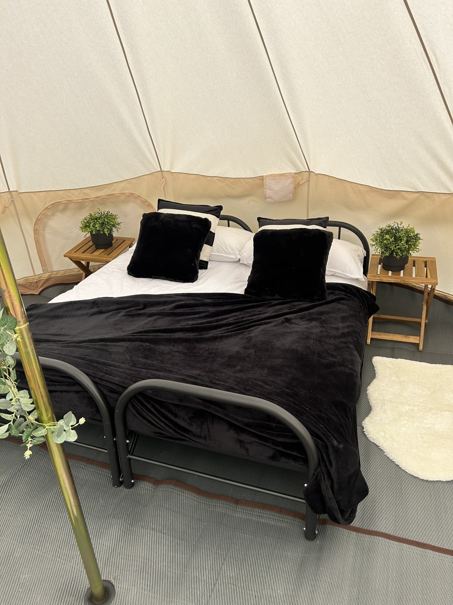 Ultra-Comfort Camping Bed: Lightweight Foldable Frame with Luxury Mattress &amp; Memory Foam Topper - [Bell Tents]