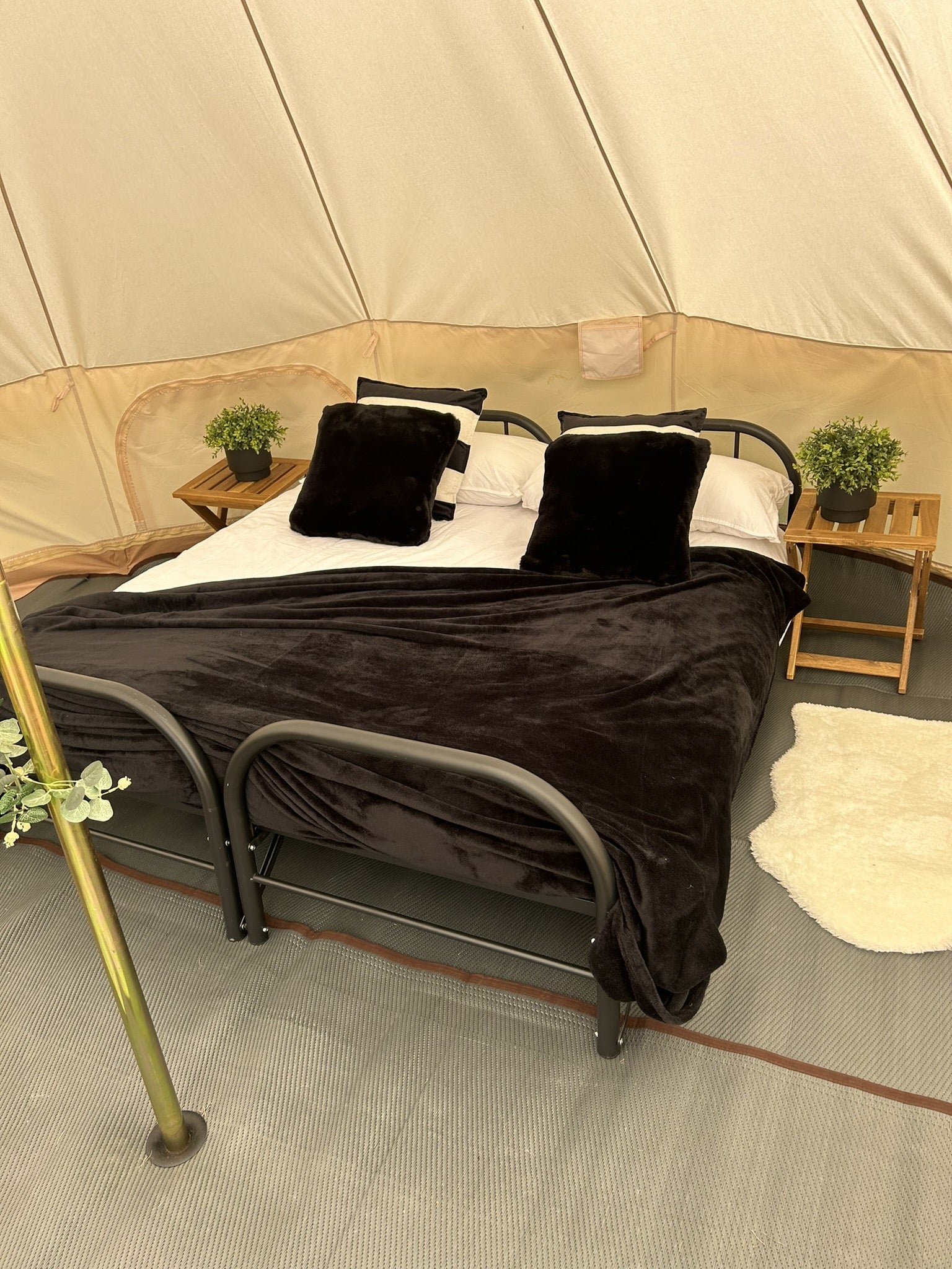 Ultra-Comfort Camping Bed: Lightweight Foldable Frame with Luxury Mattress &amp; Memory Foam Topper - [Bell Tents]