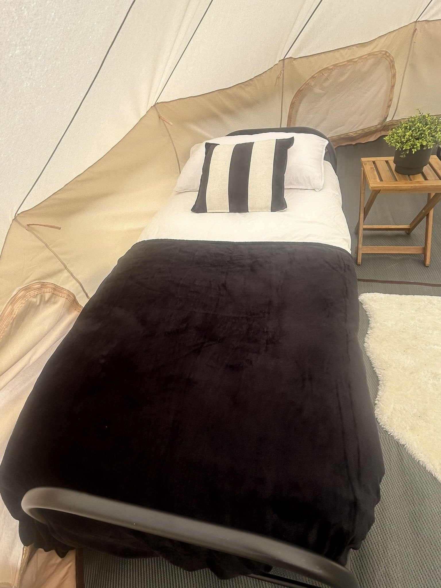 Ultra-Comfort Camping Bed: Lightweight Foldable Frame with Luxury Mattress &amp; Memory Foam Topper - [Bell Tents]