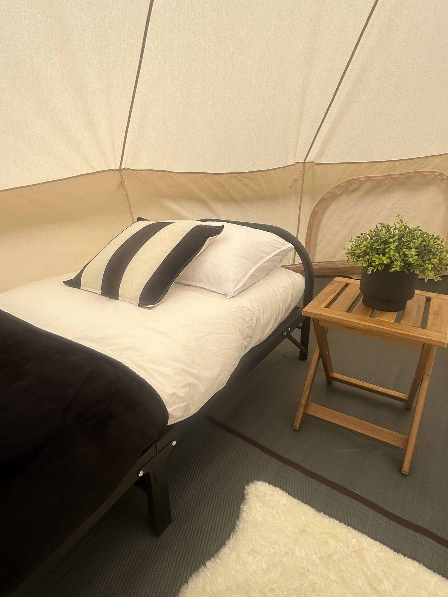 Ultra-Comfort Camping Bed: Lightweight Foldable Frame with Luxury Mattress &amp; Memory Foam Topper - [Bell Tents]