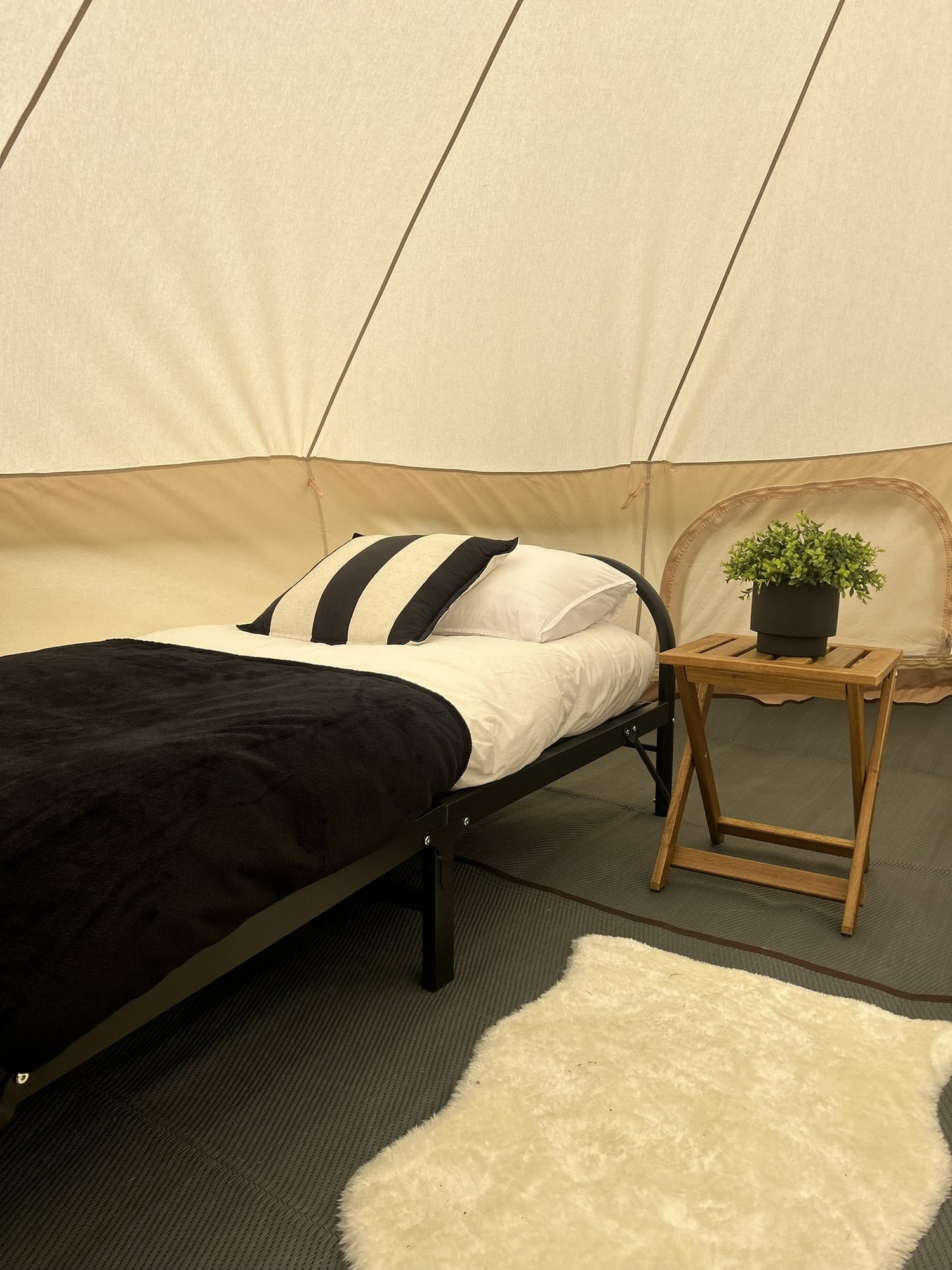 Ultra-Comfort Camping Bed: Lightweight Foldable Frame with Luxury Mattress &amp; Memory Foam Topper - [Bell Tents]