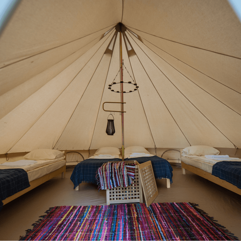 7m Bell Tent Fireproof With Stove Hole & Flap - Bell Tent Sussex