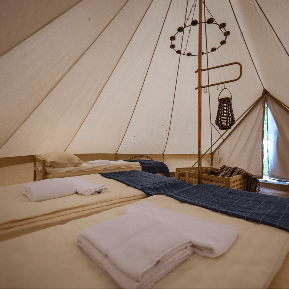 7m Bell Tent Fireproof With Stove Hole & Flap - Bell Tent Sussex