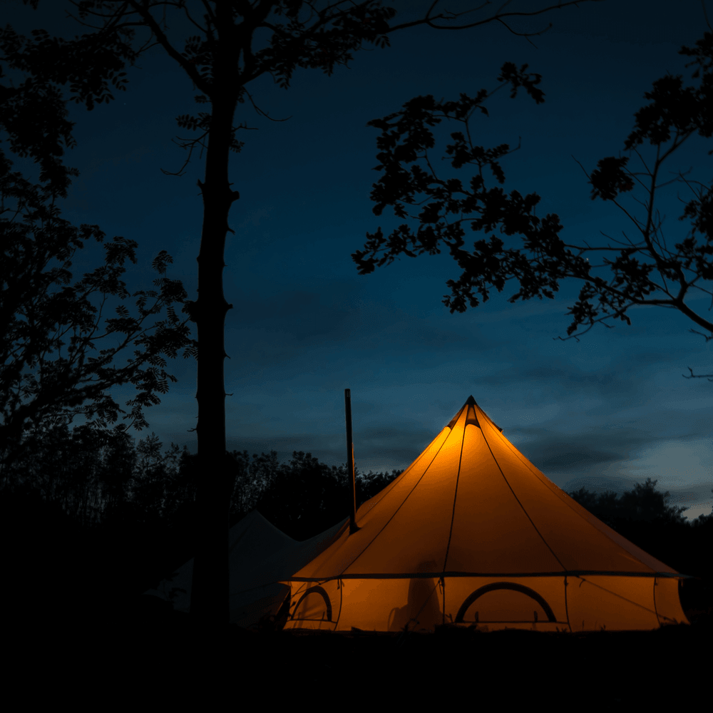 7m Bell Tent Fireproof With Stove Hole & Flap - Bell Tent Sussex