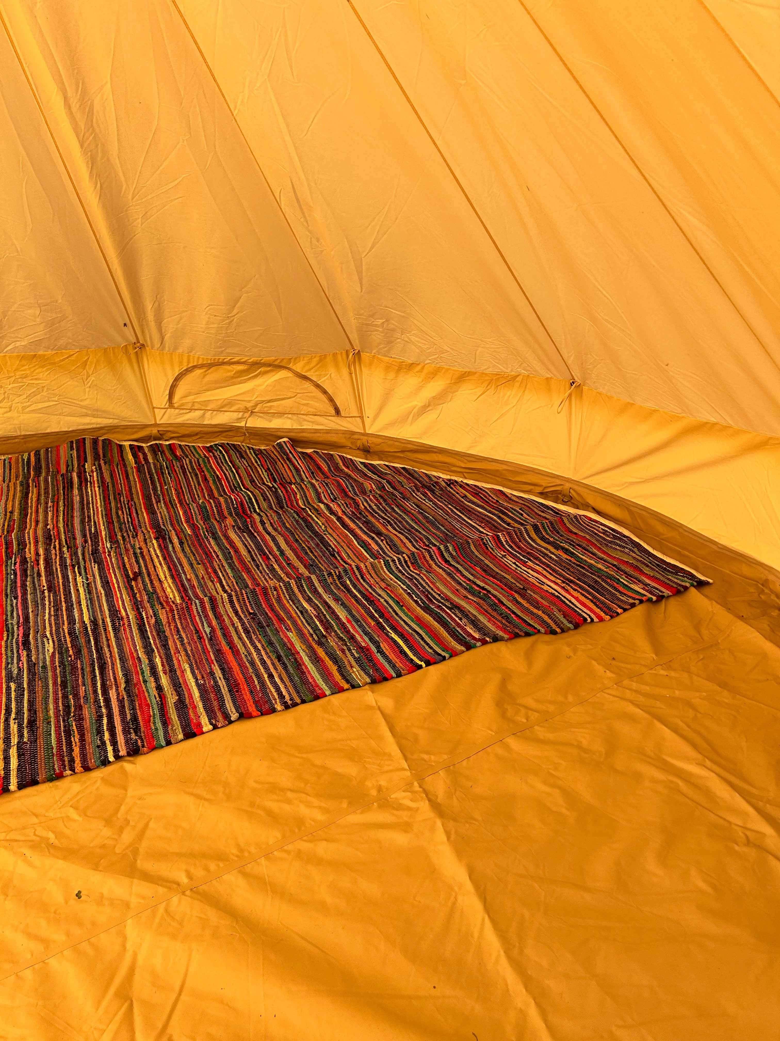 Moon Rag Bell Tent Flooring - Indian Rag Rug - Bell Tent Sussex