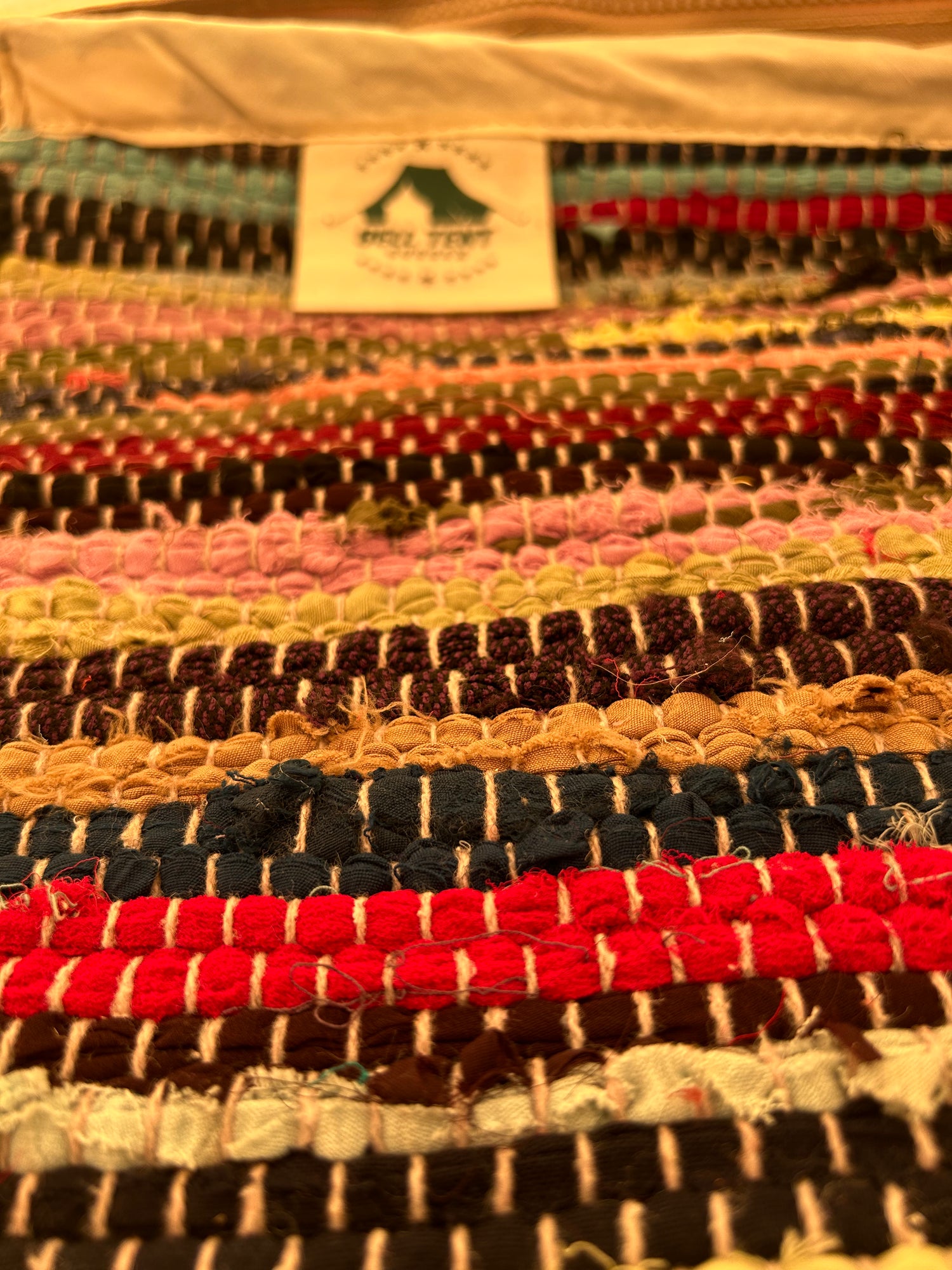 Bell Tent Flooring - Indian Rag Rug - Bell Tent Sussex