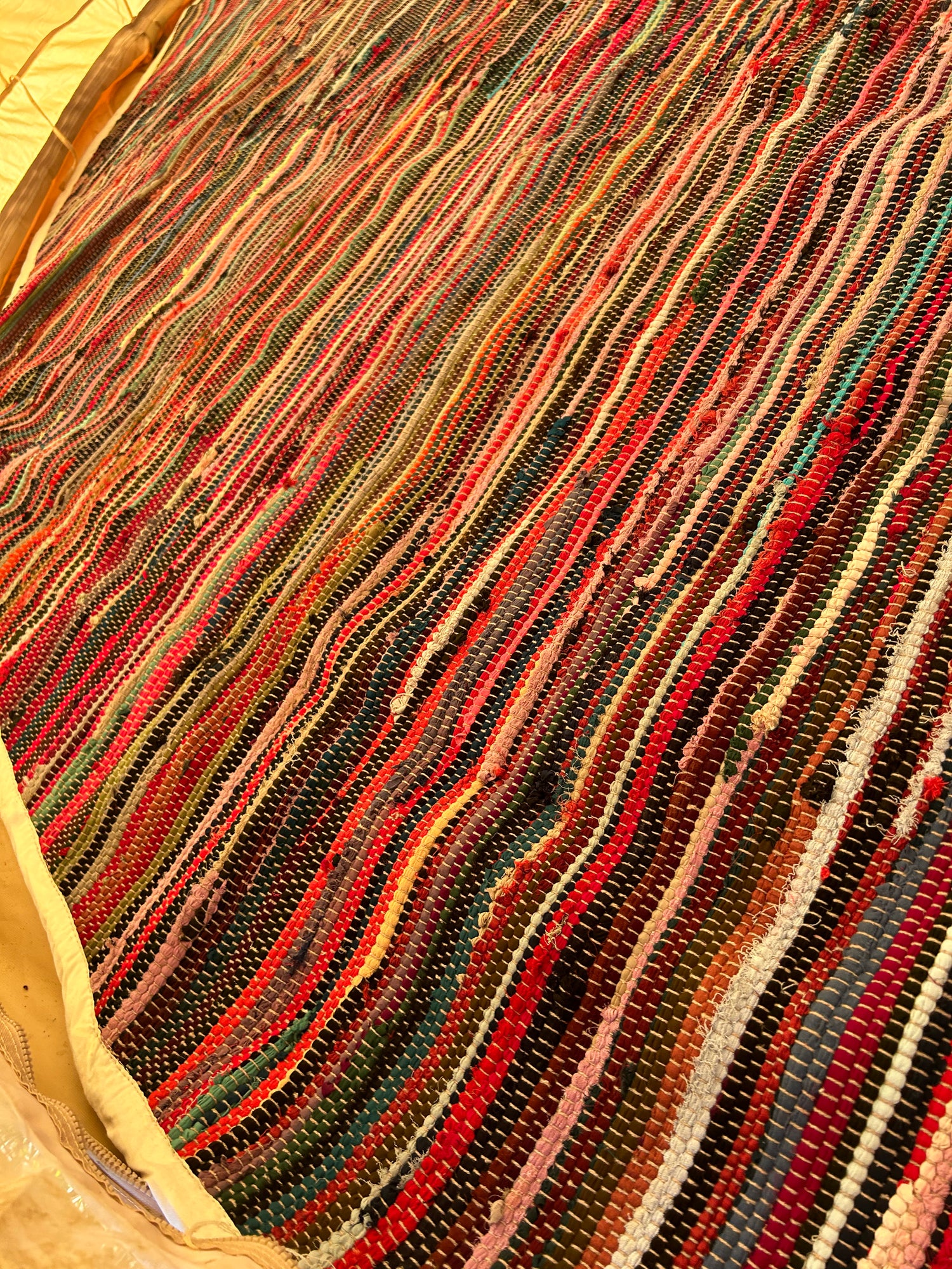 Bell Tent Flooring - Indian Rag Rug - Bell Tent Sussex