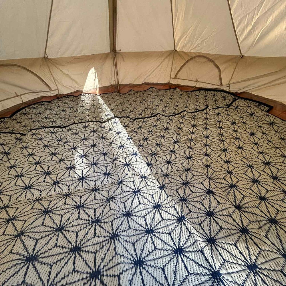 bell tent carpet Poly Propylene Mat Blue - Fire Retardant