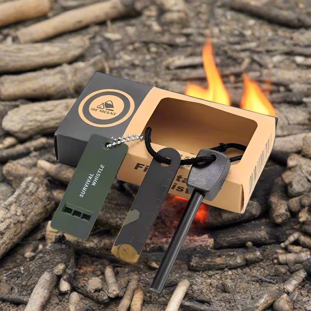 Outdoor Magnesium Flint Tooth Scraper Stone &amp; Whistle - [Bell Tents]