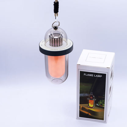 Lamp Effeith Fflam Awyr Agored - Gwyn USB - Gwefradwy C - Lliw Lluosog - [Pebyll Bell]
