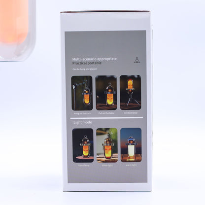 Lamp Effeith Fflam Awyr Agored - Gwyn USB - Gwefradwy C - Lliw Lluosog - [Pebyll Bell]