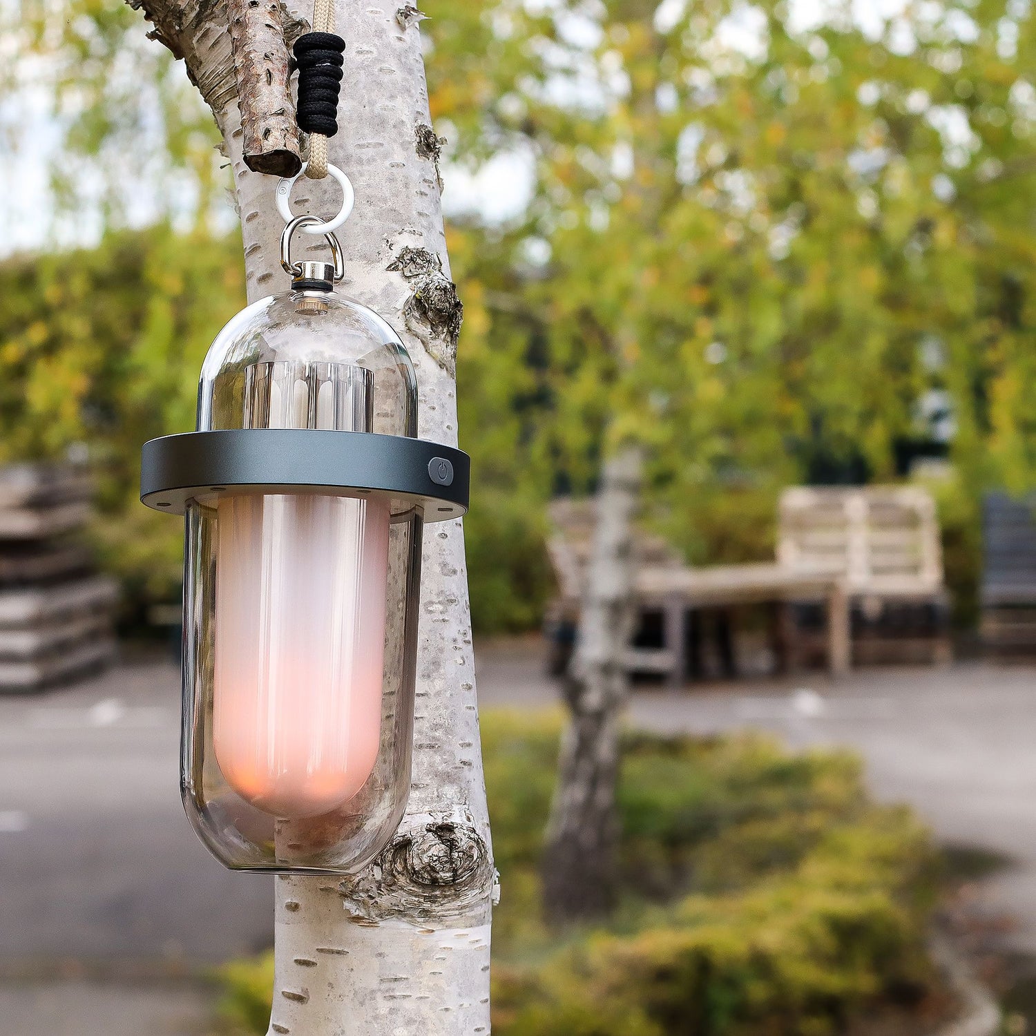Lamp Effeith Fflam Awyr Agored - Gwyn USB - Gwefradwy C - Lliw Lluosog - [Pebyll Bell]