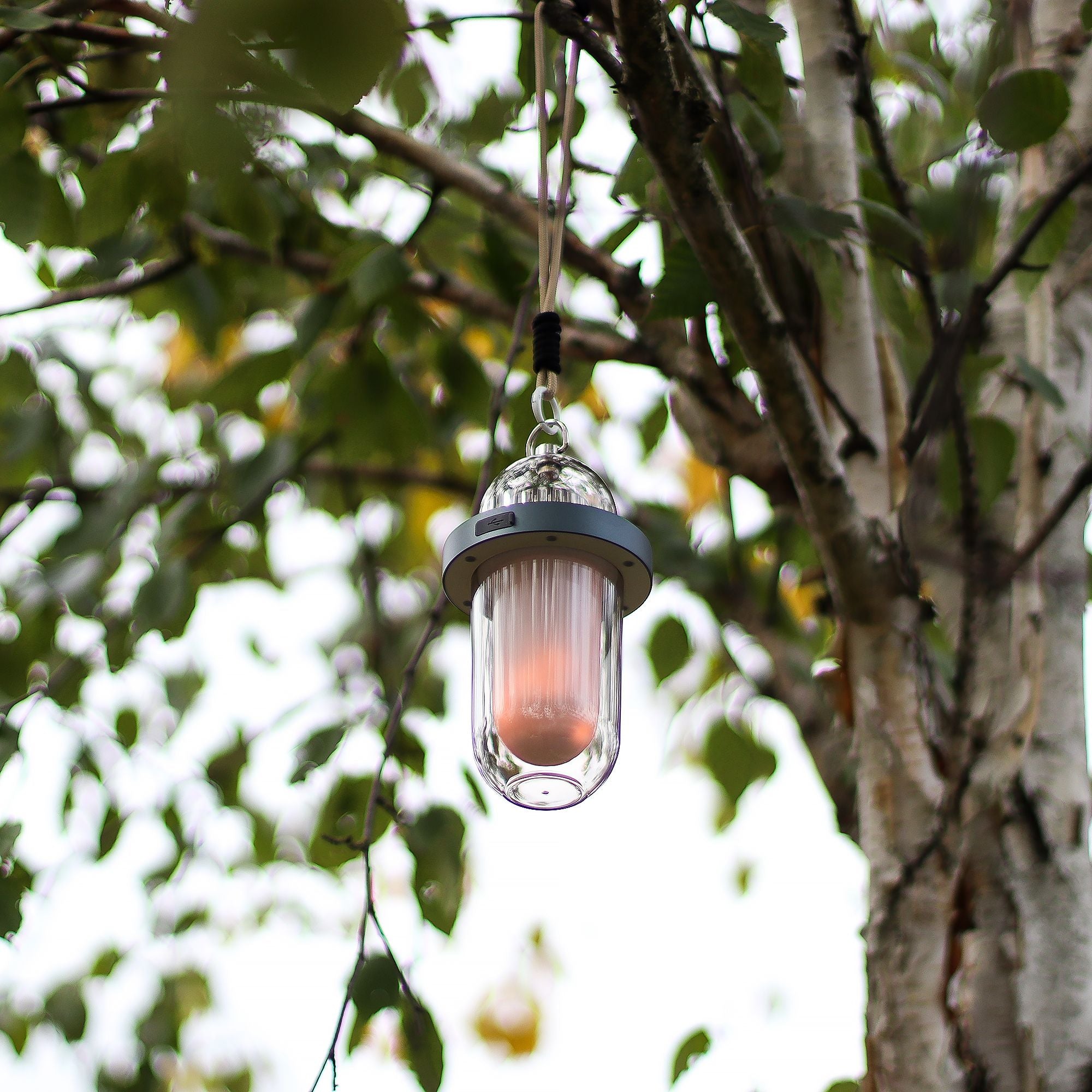 Lamp Effeith Fflam Awyr Agored - Gwyn USB - Gwefradwy C - Lliw Lluosog - [Pebyll Bell]