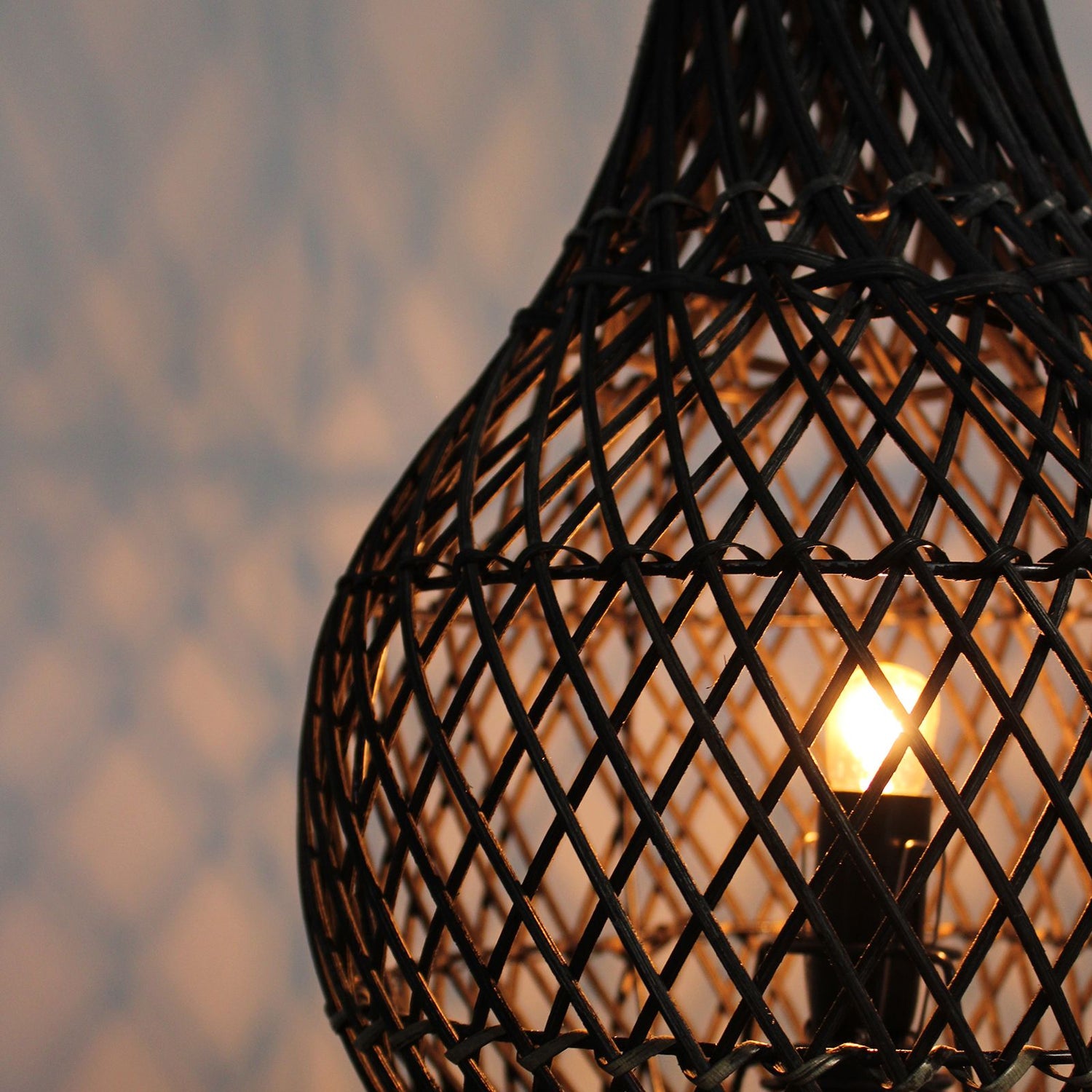 Lampau Bwrdd Rattan - Naturiol - [Pebyll Cloch]