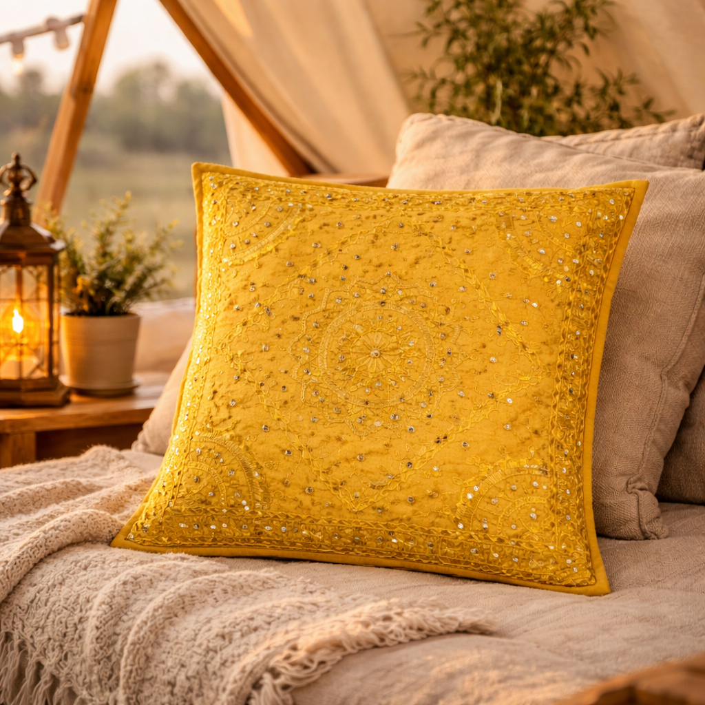 Indian Cushion Covers Handmade - [Bell Tents]
