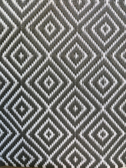 Poly Propylene Flooring Diamond Green / Dark Grey - Fire Retardant - [Bell Tents]
