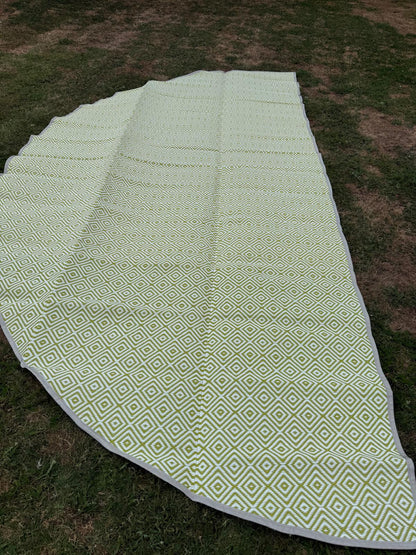 Poly Propylene Flooring Diamond Green / Dark Grey - Fire Retardant - [Bell Tents]