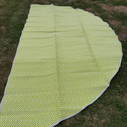 Poly Propylene Flooring Diamond Green / Dark Grey - Fire Retardant - [Bell Tents]