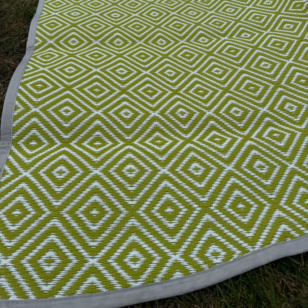 Poly Propylene Flooring Diamond Green / Dark Grey - Fire Retardant - [Bell Tents]