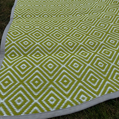 Poly Propylene Flooring Diamond Green / Dark Grey - Fire Retardant - [Bell Tents]
