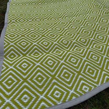 Poly Propylene Flooring Diamond Green / Dark Grey - Fire Retardant - [Bell Tents]