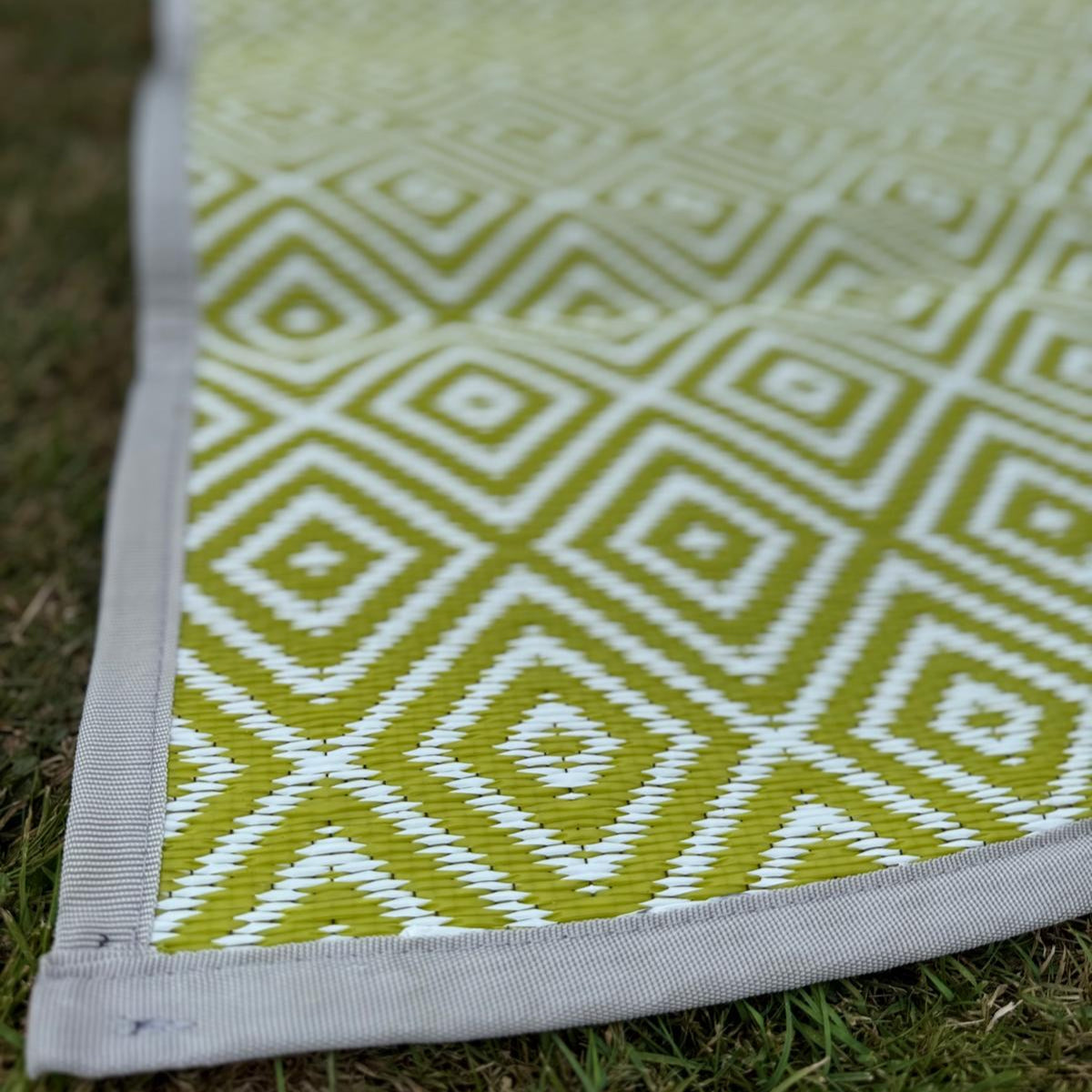 Poly Propylene Flooring Diamond Green / Dark Grey - Fire Retardant - [Bell Tents]