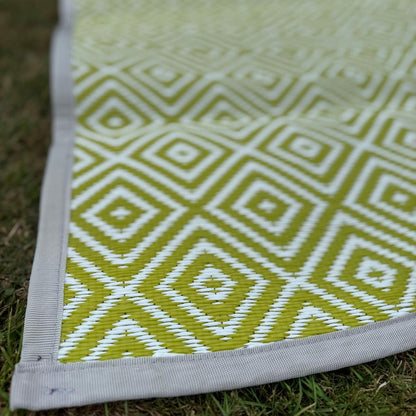 Poly Propylene Flooring Diamond Green / Dark Grey - Fire Retardant - [Bell Tents]