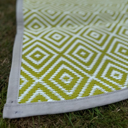 Poly Propylene Flooring Diamond Green / Dark Grey - Fire Retardant - [Bell Tents]