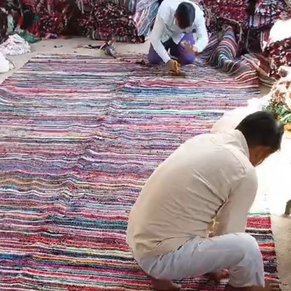 Half Moon Indian Rag Rug Flooring - [Bell Tents]