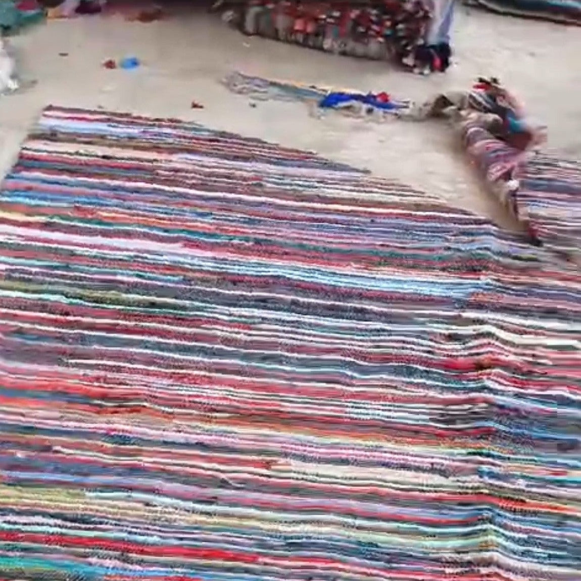 Half Moon Indian Rag Rug Flooring - [Bell Tents]