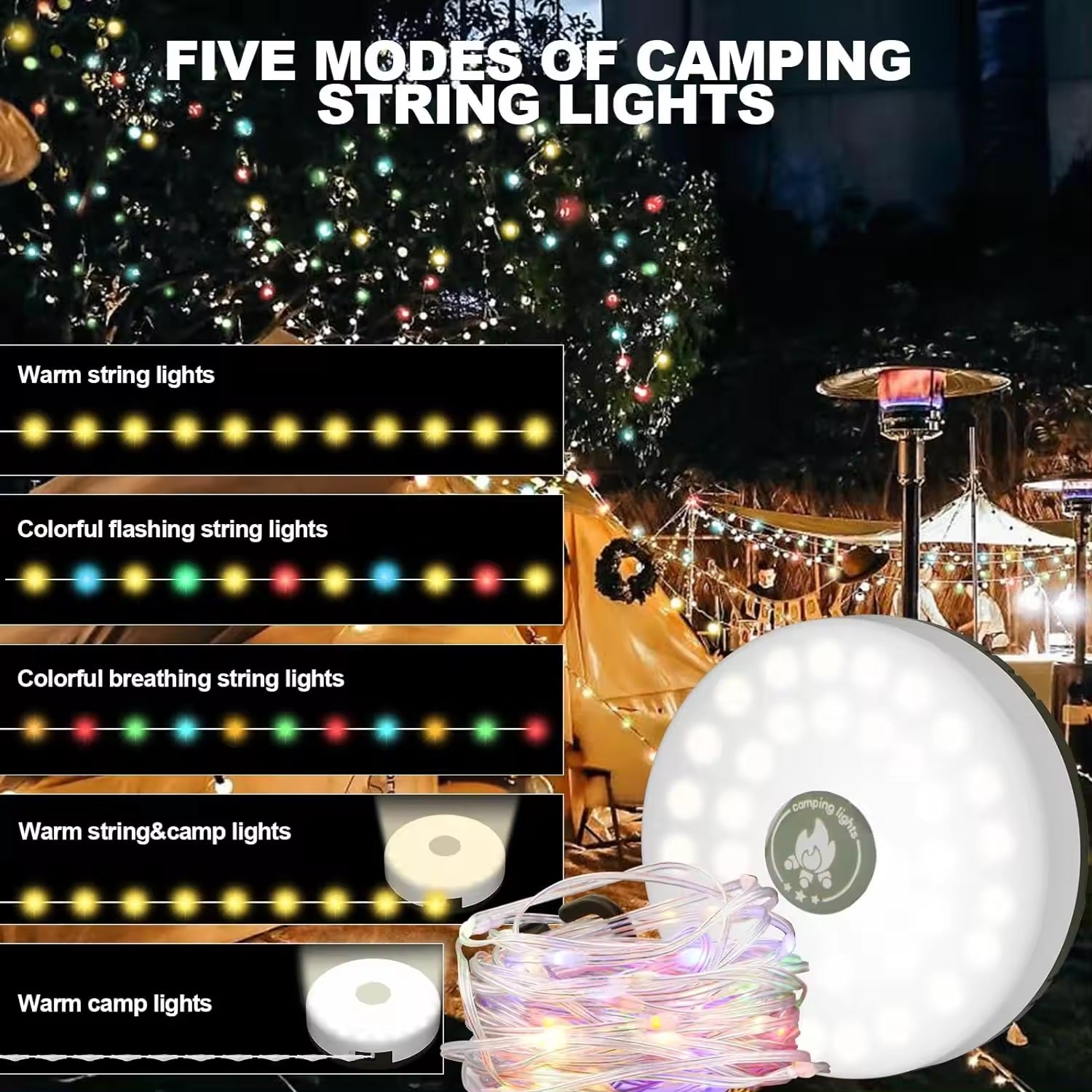 LED Camping Fairy Lights with Reel - [Bell Tents]