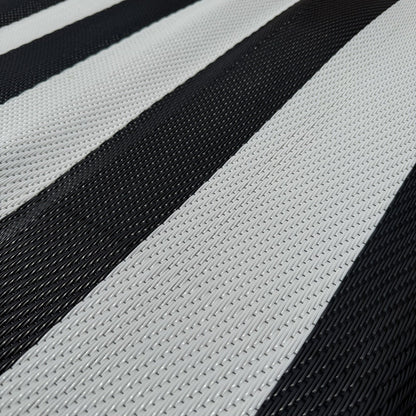 White &amp; Black Stripe Rectangular Camping Mats - [Bell Tents]