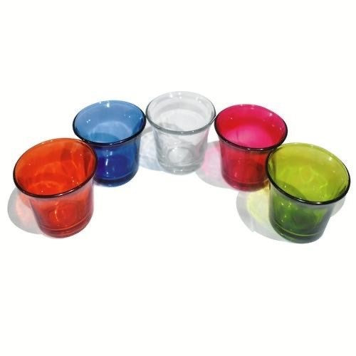 Glass Candle Holder Votives Coloured - [Bell Tents]