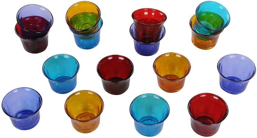 Glass Candle Holder Votives Coloured - [Bell Tents]