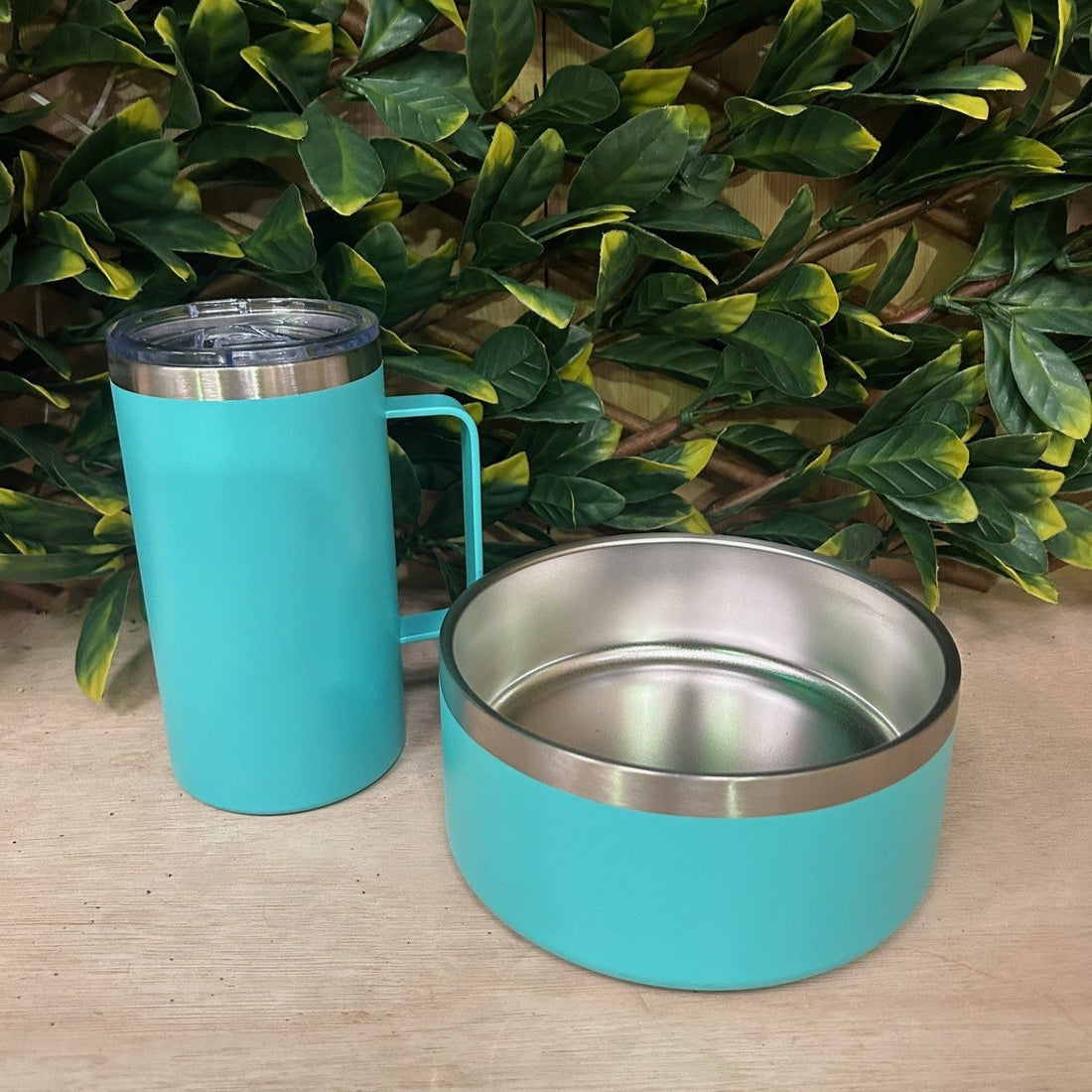 Stainless Steel Non-Slip Dog Bowl and Thermo mug - [Bell Tents]