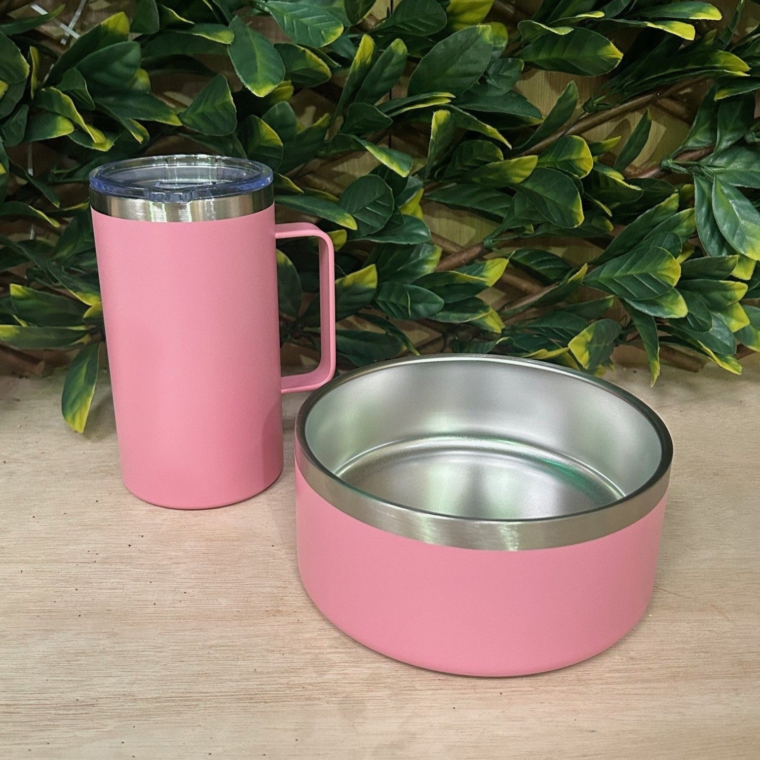 Stainless Steel Non-Slip Dog Bowl and Thermo mug - [Bell Tents]