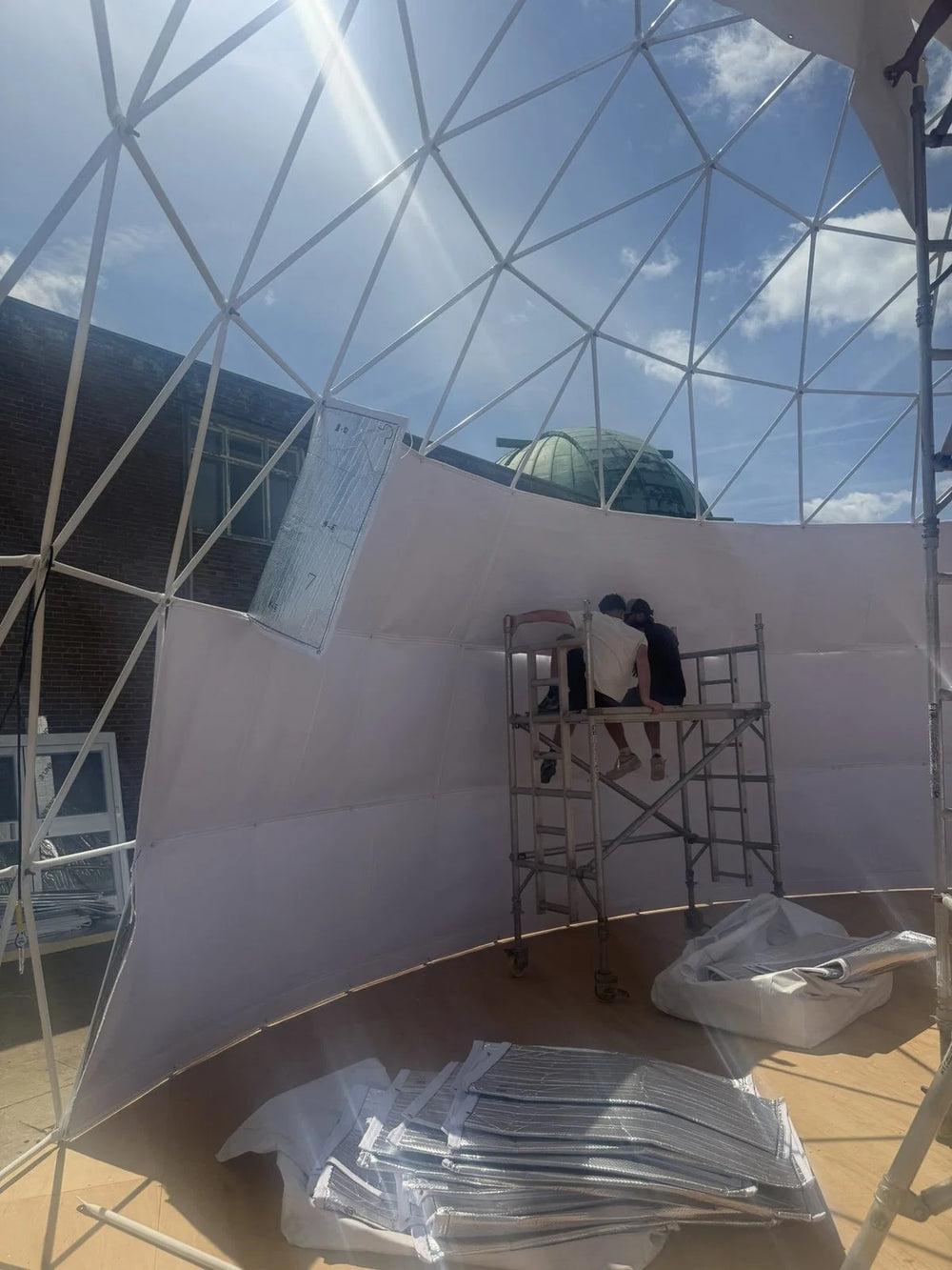 Geodesic dome installation photo