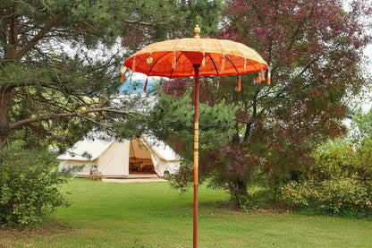 Parasol Patio Bali - Canfas - Addurn Naturiol - 1.5m - [Pebyll Cloch]