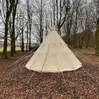 5m Tipi Tent Fireproof With Stove Hole & Flap - Bell Tent Sussex