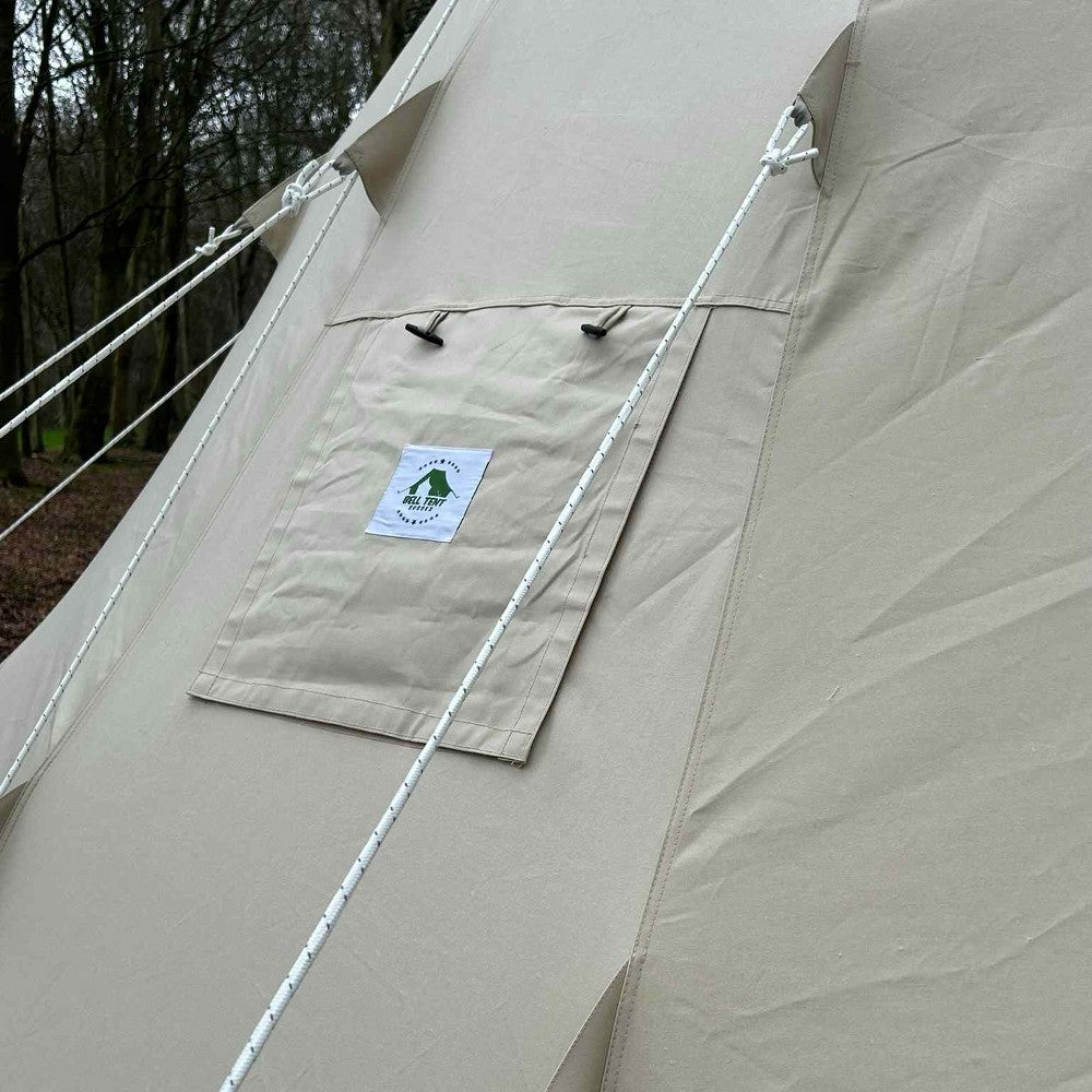 4m Tipi Tent Fireproof With Stove Hole & Flap - Bell Tent Sussex