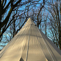 4m Tipi Tent Fireproof With Stove Hole & Flap - Bell Tent Sussex
