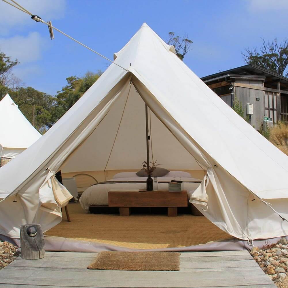 4m Bell Tent Fireproof With Stove Hole &amp; Flap - Bell Tent Sussex