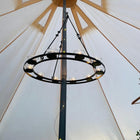 Tea Light Candle Chandelier Single Tier - Black - Bell Tent Sussex