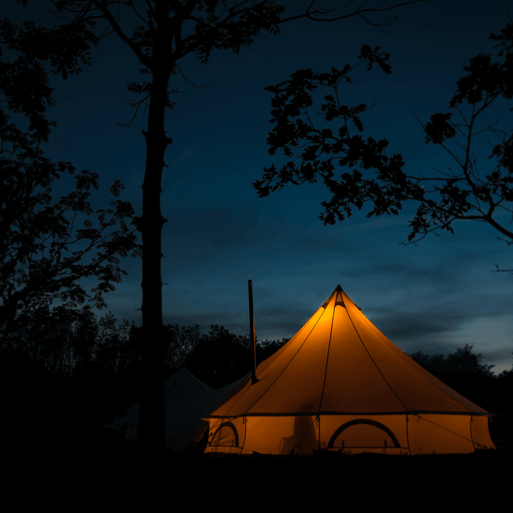 6m Bell Tent Fireproof With Stove Hole &amp; Flap - Bell Tent Sussex