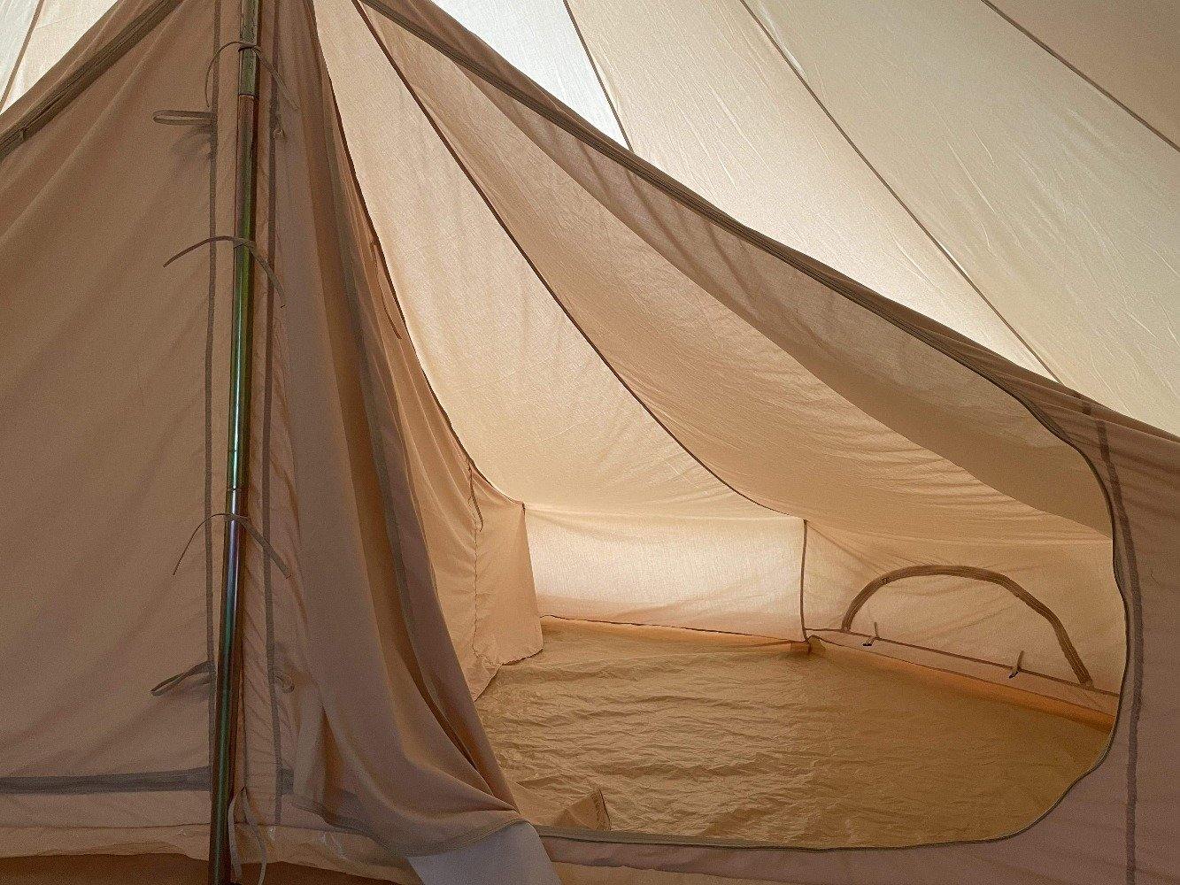 Çap 6 Metre lüks glamping ağır tuval çan çadır Çap 6 Metre lüks glamping ağır tuval çan çadır