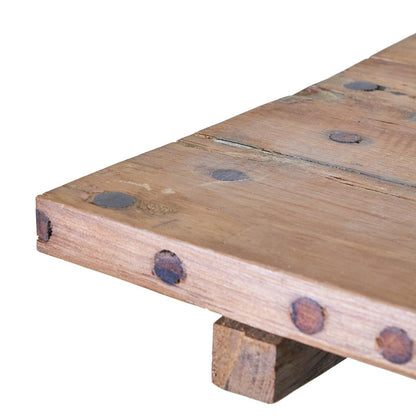 Square Bed Side Table / Coffee Table - Recycled Wood - Bell Tent Sussex