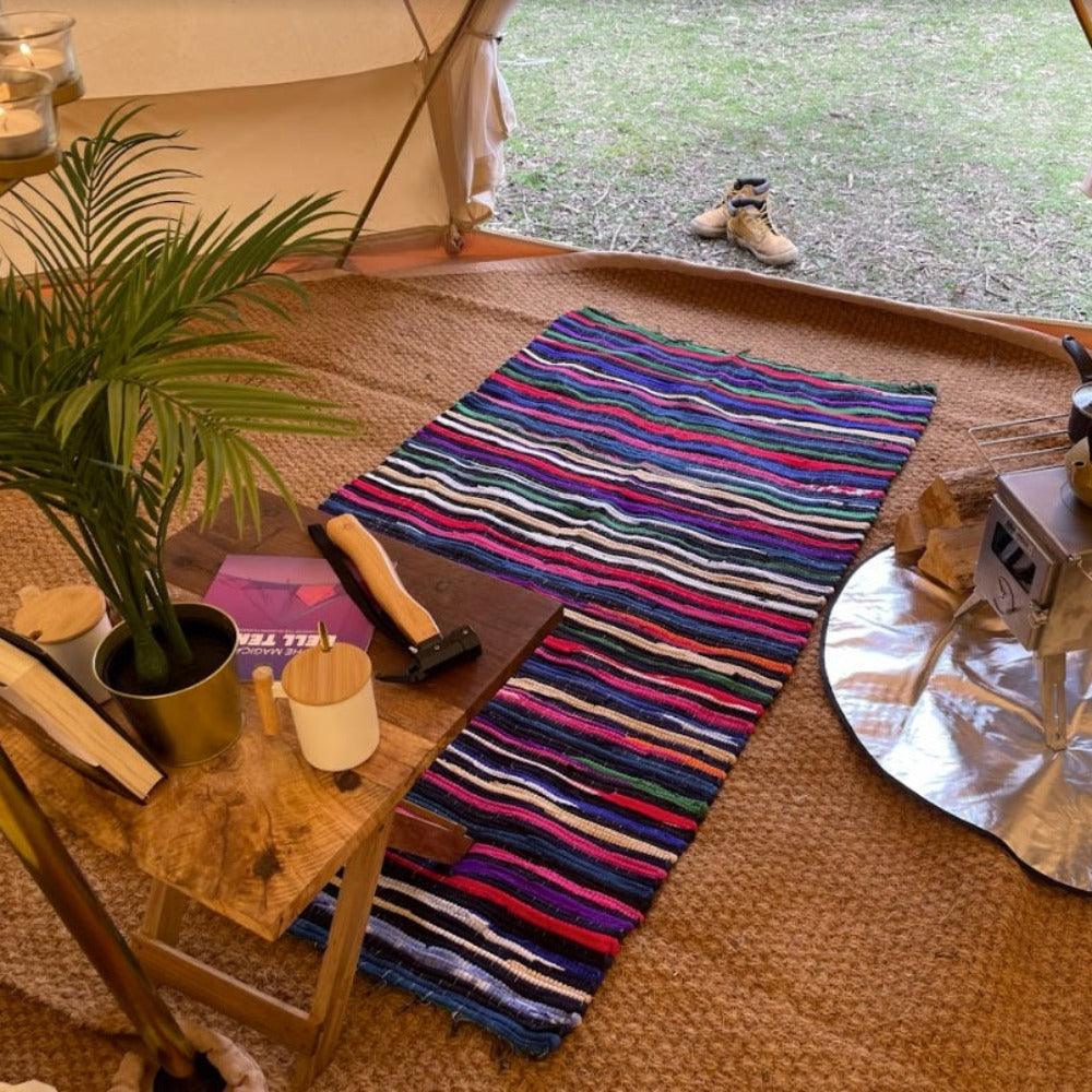 Velvet Rag Rug Indian Velvet Rag Rug - Large - Bell Tent Sussex